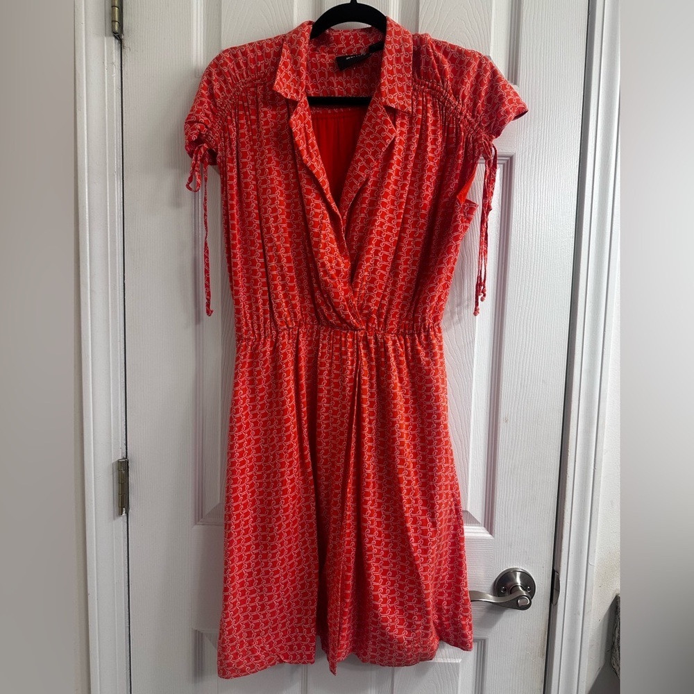 Maeve Red and White Wrap Tie Front Sundress